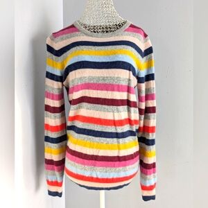 Boden 100% Cashmere Rainbow Striped Sweater Jumper